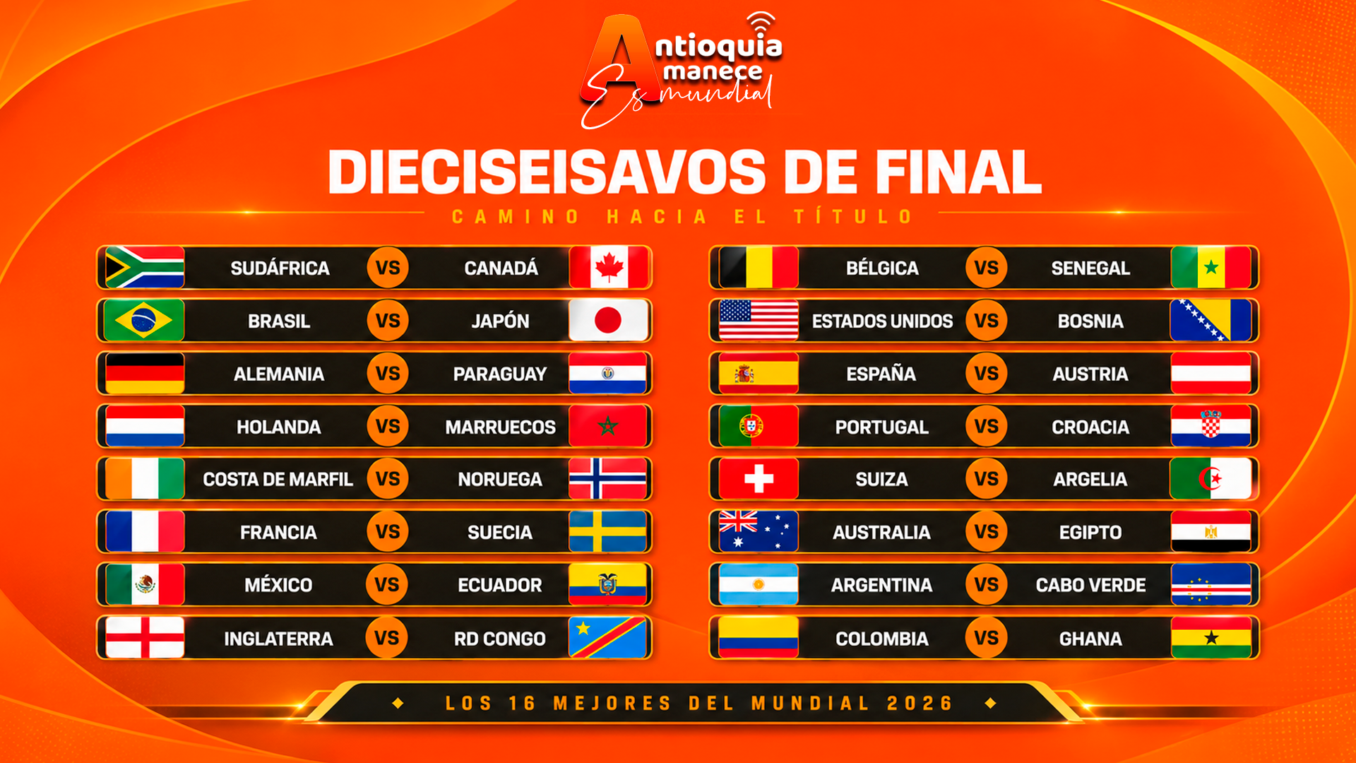 Definido el cuadro: así se jugarán los dieciseisavos de final del ...